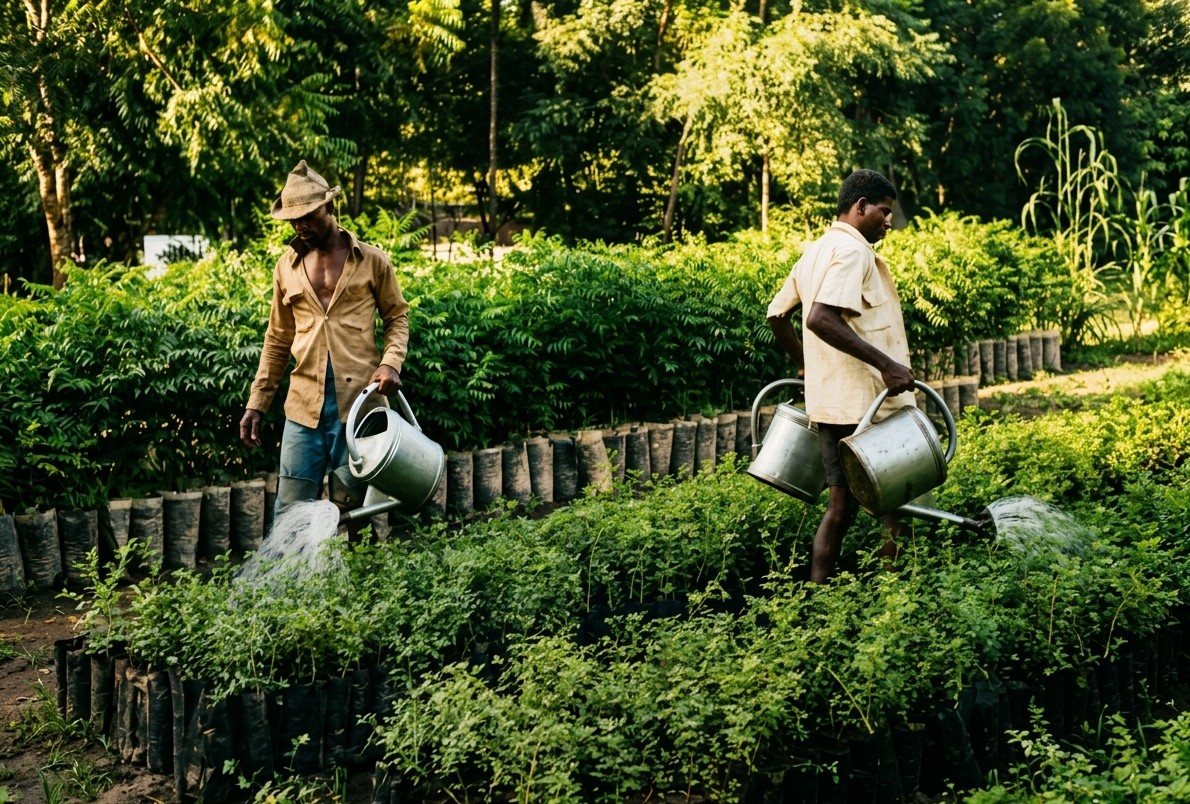 Jardiniers en pépinière — Bénin