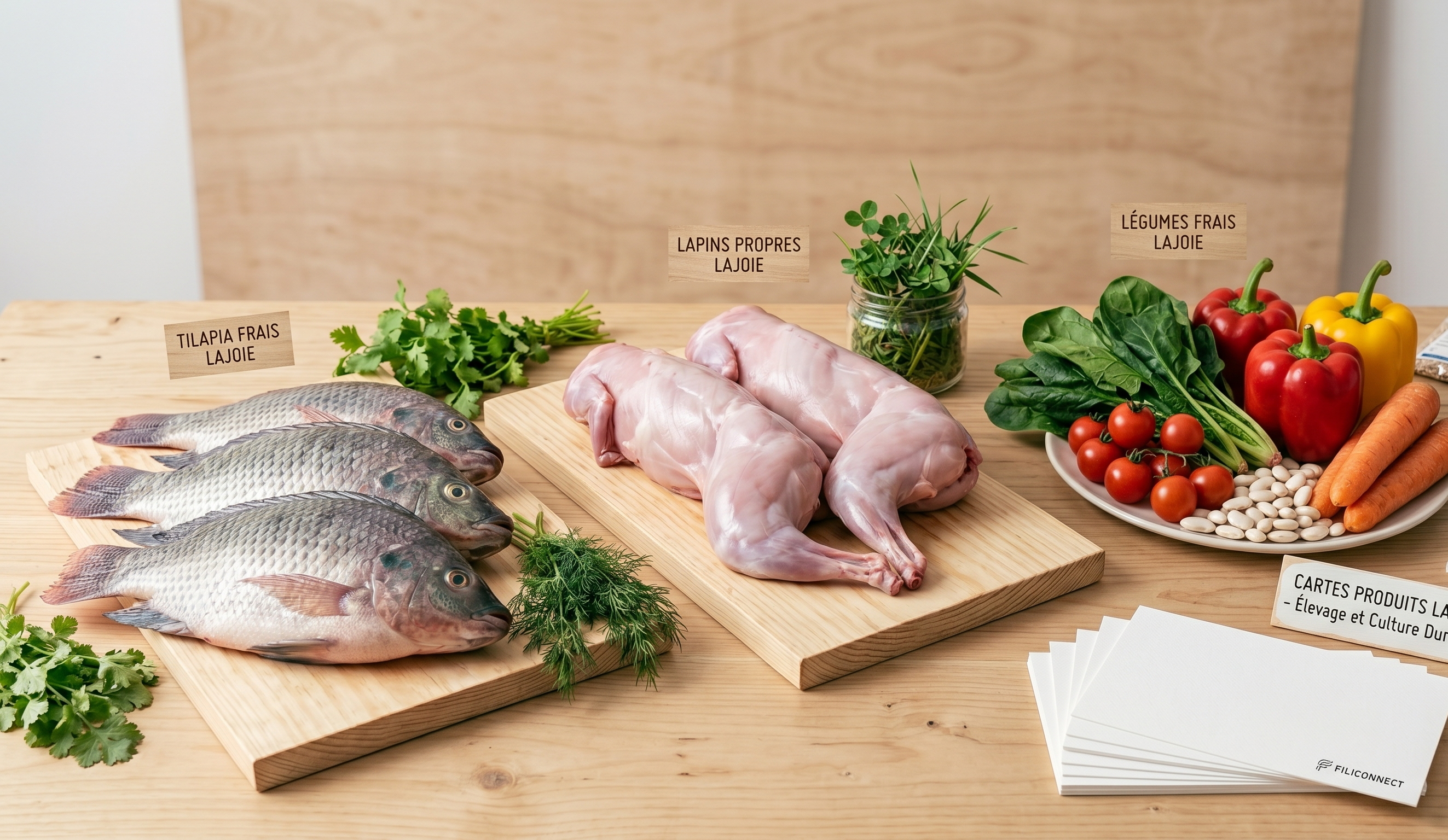 Tilapia, lapin et légumes frais LAJOIE